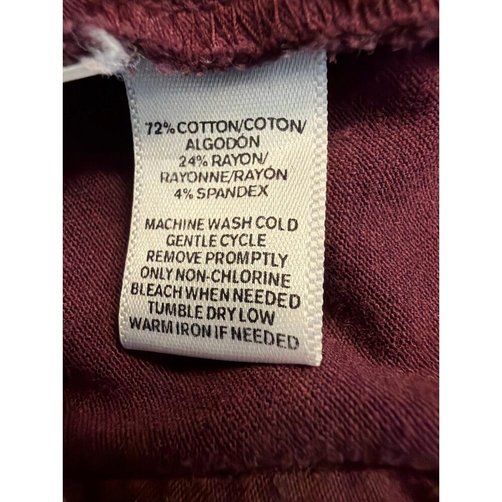 LOFT Women’s Size 2 Burgundy Skinny Velveteen Pants Stretch - Picture 4 of 9